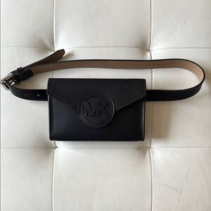 Michael Kors Black Genuine Leather Belt Bag Fanny Pack